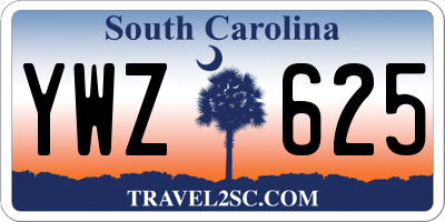 SC license plate YWZ625