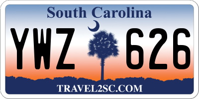 SC license plate YWZ626