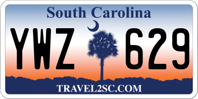SC license plate YWZ629