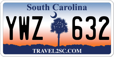 SC license plate YWZ632