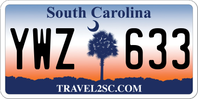 SC license plate YWZ633