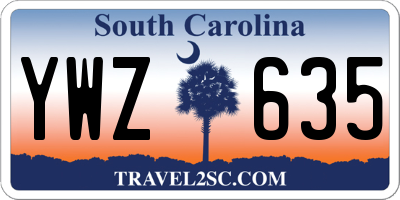 SC license plate YWZ635
