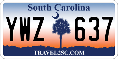 SC license plate YWZ637