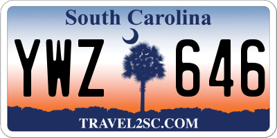 SC license plate YWZ646
