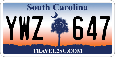 SC license plate YWZ647