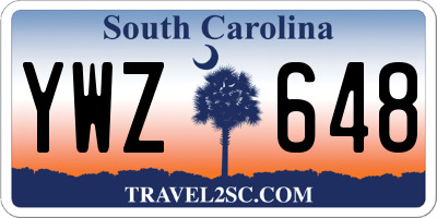 SC license plate YWZ648