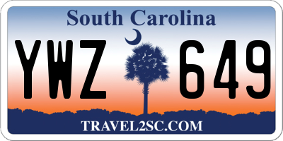 SC license plate YWZ649