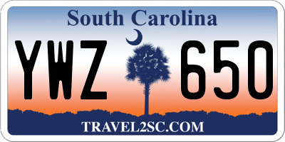 SC license plate YWZ650