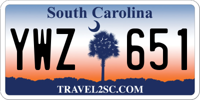 SC license plate YWZ651