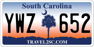 SC license plate YWZ652