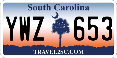 SC license plate YWZ653