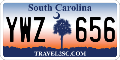SC license plate YWZ656