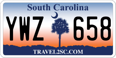 SC license plate YWZ658