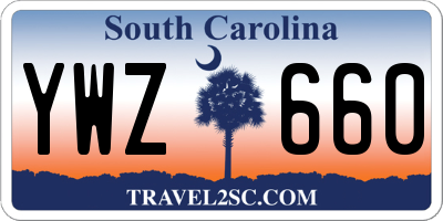 SC license plate YWZ660