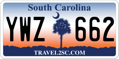 SC license plate YWZ662