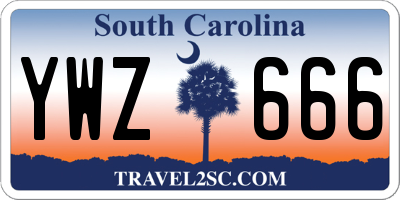 SC license plate YWZ666