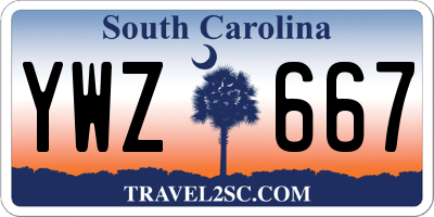 SC license plate YWZ667