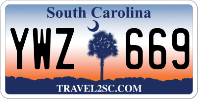 SC license plate YWZ669