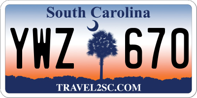 SC license plate YWZ670