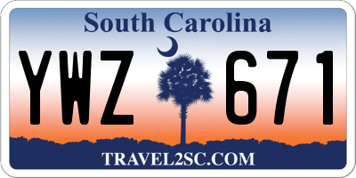 SC license plate YWZ671