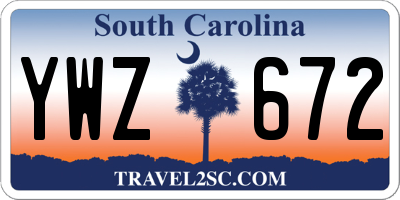 SC license plate YWZ672