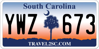 SC license plate YWZ673