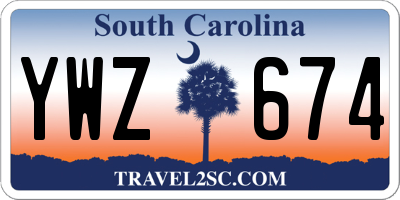 SC license plate YWZ674