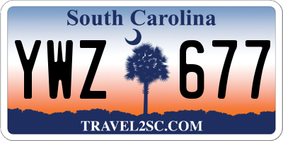 SC license plate YWZ677