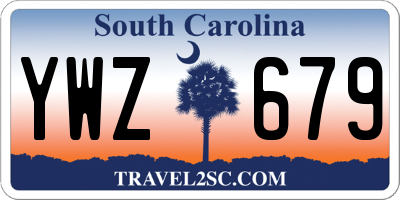 SC license plate YWZ679