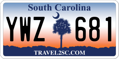 SC license plate YWZ681