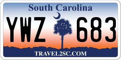 SC license plate YWZ683