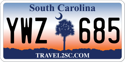 SC license plate YWZ685