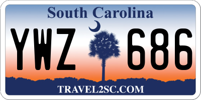 SC license plate YWZ686