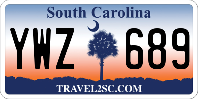 SC license plate YWZ689