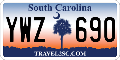SC license plate YWZ690