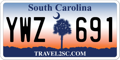 SC license plate YWZ691