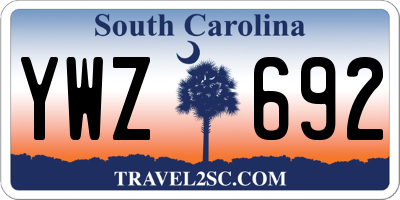 SC license plate YWZ692