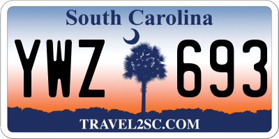 SC license plate YWZ693