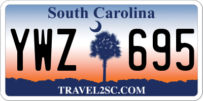 SC license plate YWZ695