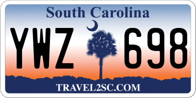 SC license plate YWZ698