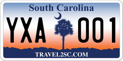 SC license plate YXA001