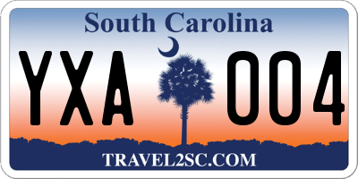 SC license plate YXA004