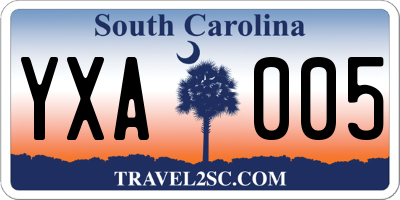 SC license plate YXA005