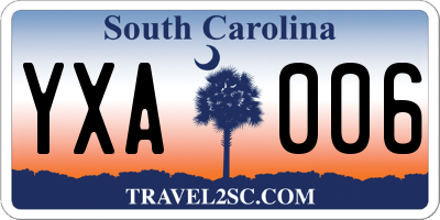 SC license plate YXA006