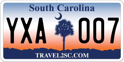 SC license plate YXA007