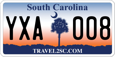 SC license plate YXA008