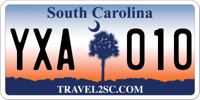 SC license plate YXA010
