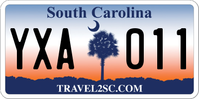 SC license plate YXA011