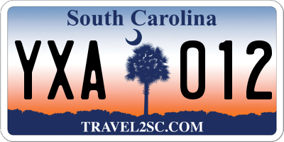 SC license plate YXA012