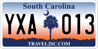SC license plate YXA013